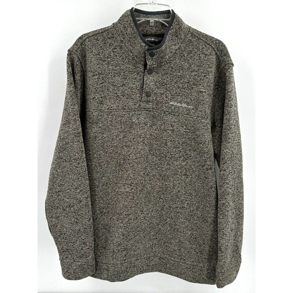 EDDIE BAUER‎ RADIATOR 1/4 SNAP SWEATSHIRT Men's Size XL Heathered Grey
